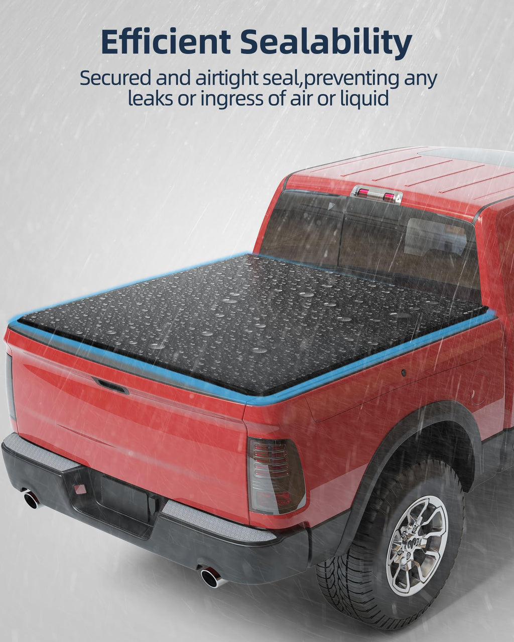 Garvee Soft Quad Fold Truck Bed Tonneau Cover Compatible with 2002-2023 Dodge Ram 1500, 2003-2023 Dodge Ram 2500 3500, 5.7 ft Bed