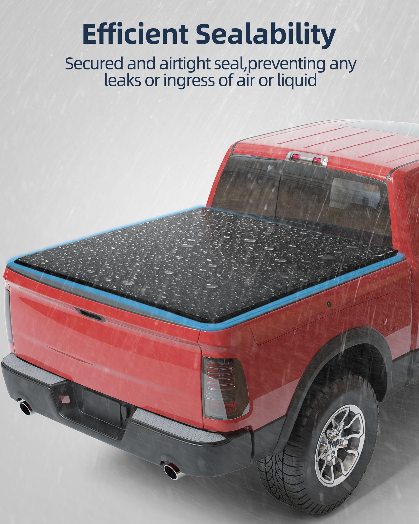 Garvee Soft Quad Fold Truck Bed Tonneau Cover Compatible with 2002-2023 Dodge Ram 1500, 2003-2023 Dodge Ram 2500 3500, 5.7 ft Bed