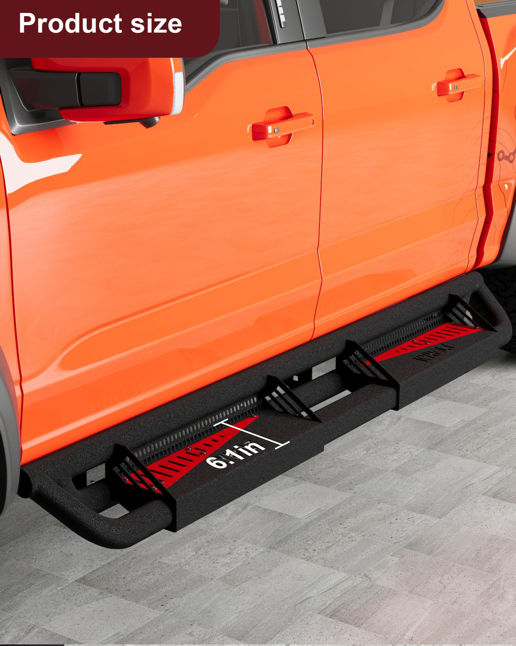 Garvee Steel Swing Bars Foot Pegs Compatible with Ford F-150 SuperCrew Cab, F-250 F-350 Super Duty 2015-2023, Durable, Easy Install, Off-Road Use