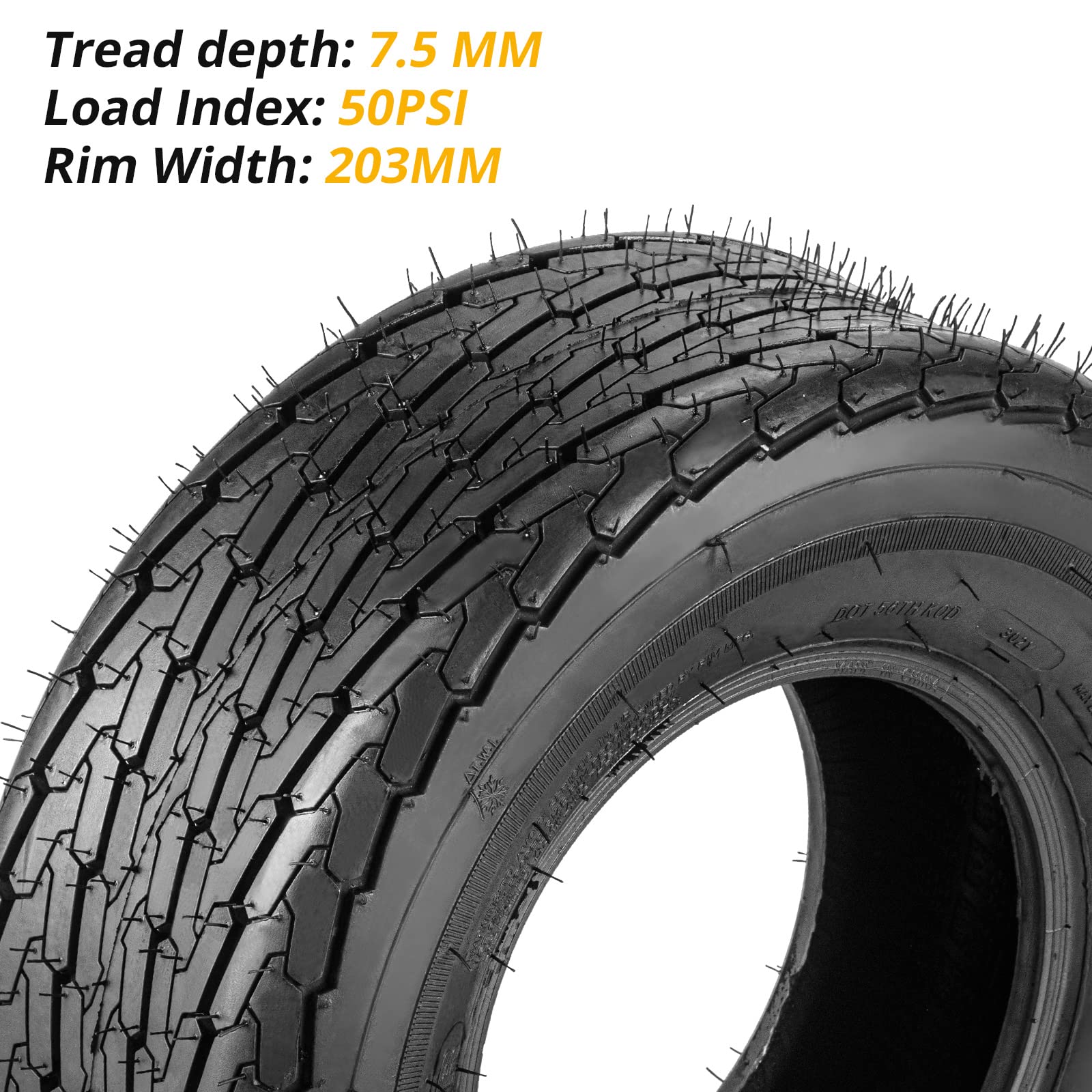 Garvee 4.80-12 6PR Trailer Tires, 2-Pack Trailer Radial Tires, Load Range C, Spoke Wheel,Suitable for All Kinds of Small and Light Trailers,