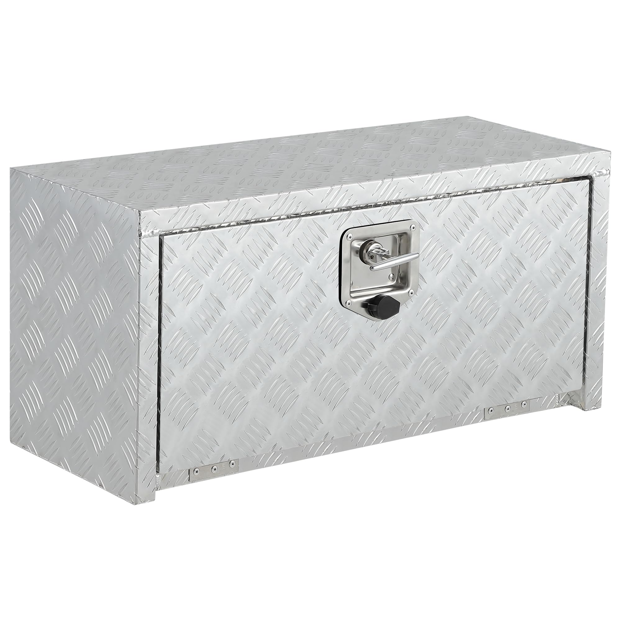 Garvee 30" X 12" X 14" Heavy Duty Aluminum Tool Underbody Box Waterproof Truck Storage Organizer Chest for Pick Up Truck Bed, RV Trailer, Silver