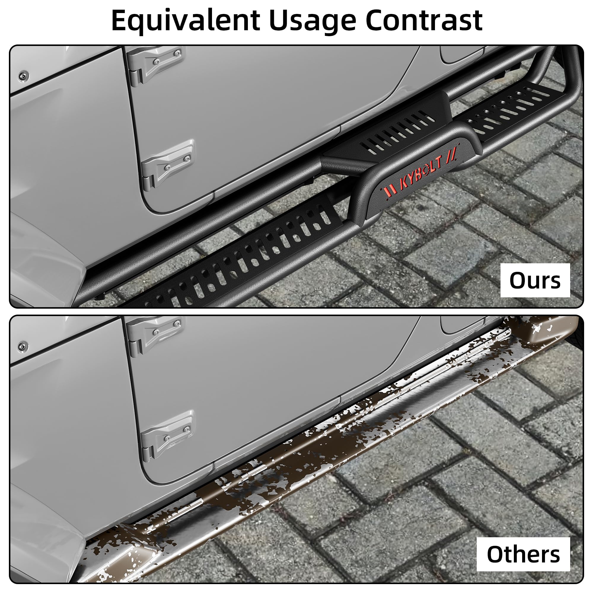 Garvee Running Boards Compatible with 2019-2024 Dodge Ram 1500 Crew Cab(Excl.2019-2023 Classic),Steel Rock Two Stairs Sliers for 2019 2020 2021 2022 2023 2024 Ram 1500 New Body Supercrew Cab
