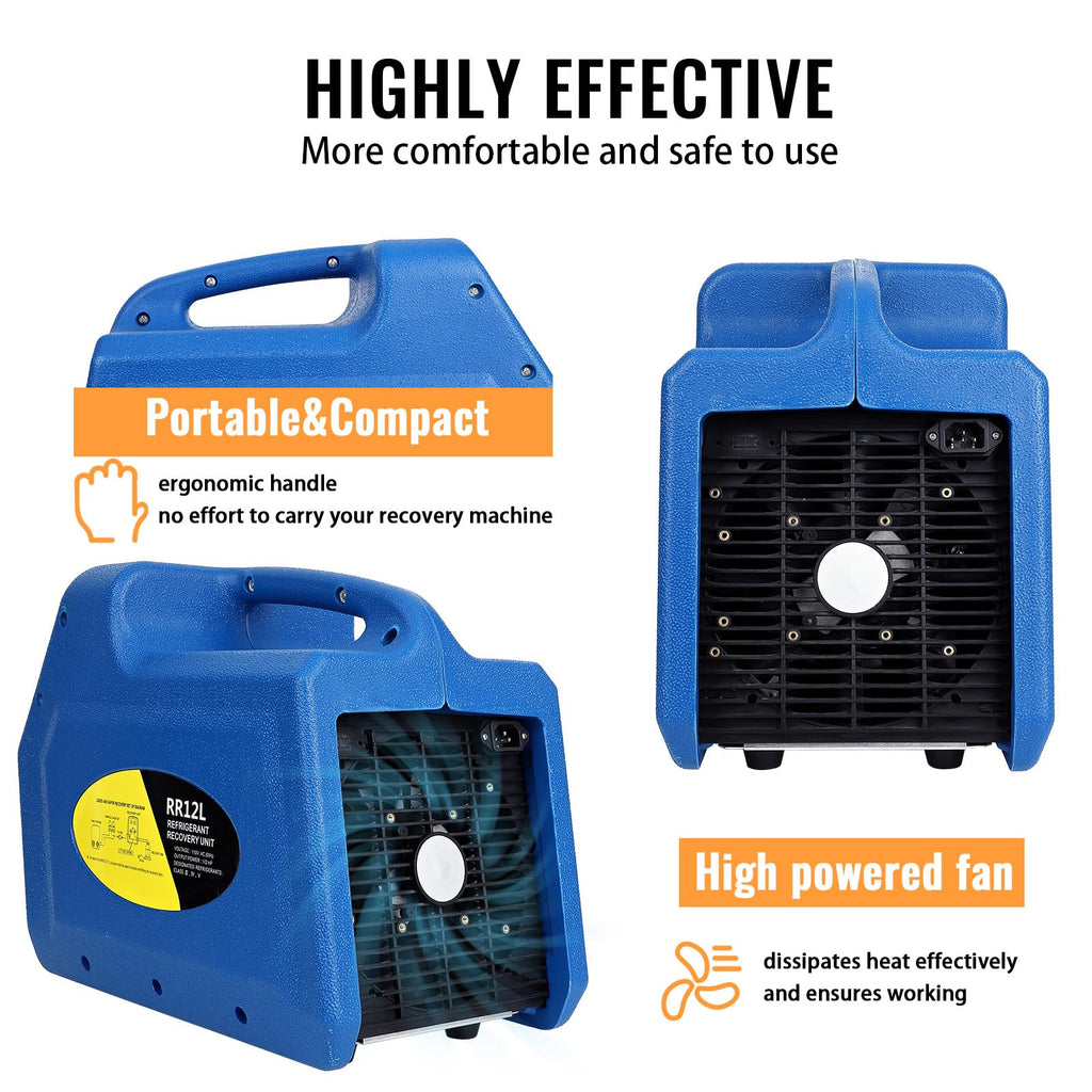 Garvee Refrigerant Recovery Machine Portable 1/2HP 110V Ac Refrigerant Recycling Machine Automotive Hvac 558psi Refrigerant Recovery Unit Air Conditioning Repair Tool