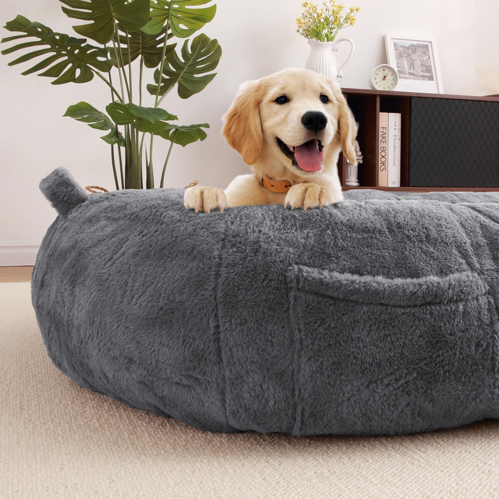 Garvee Giant Dog Bed for People, Washable & Plush Human Sized Dog Bed for Men and Women, Large Dog Bed Suitable for Adults, Anti-Slip Bean Bag for Large Dogs, Human-Sized Bed, 71"x43.3"x10"