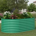 Garvee 6' X 3' X 2' Oval Galvanized Raised Garden Bed, Outdoor Metal Planter Box for Flowers, Vegetables & Herbs, Green