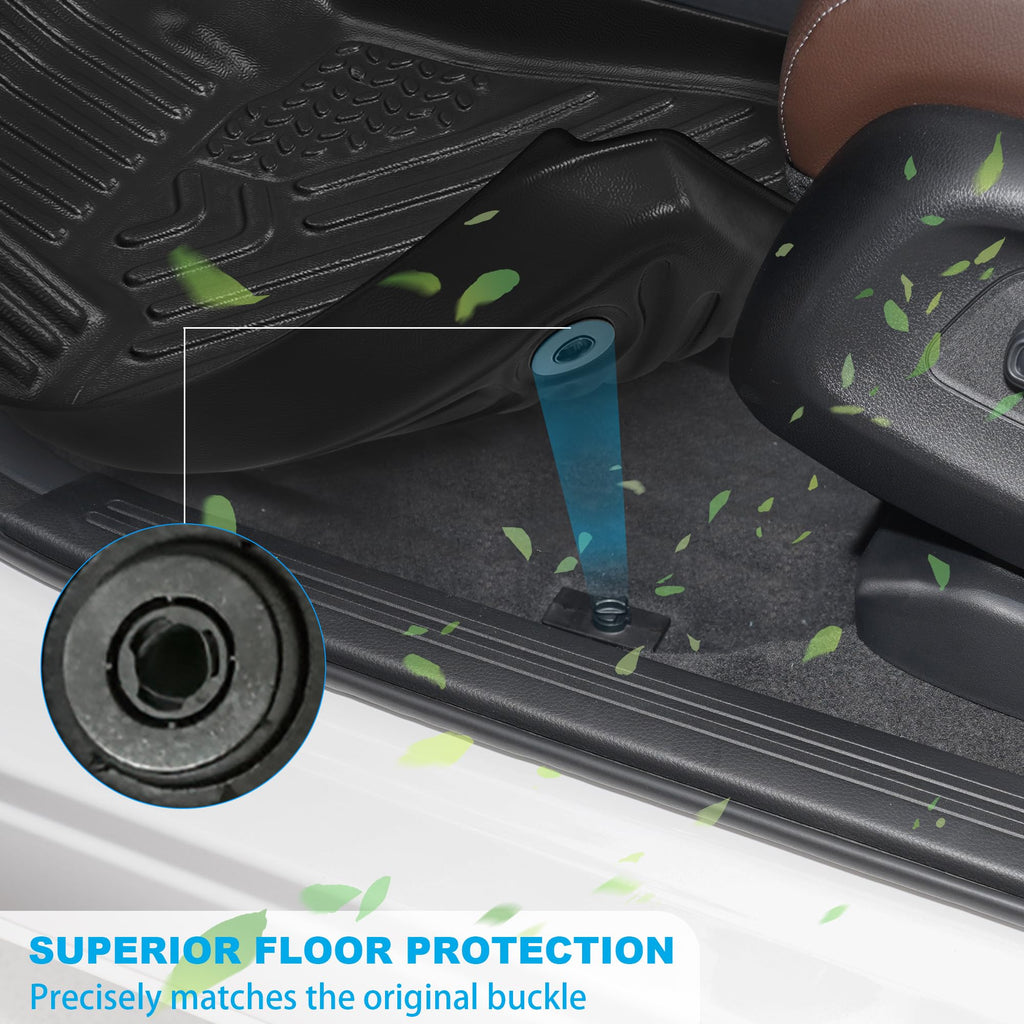 Garvee Floor Mats - Compatible with Subaru Outback Legacy 2015-2019, TPE All-Weather Floor Liners for 1st and 2nd Row, Black
