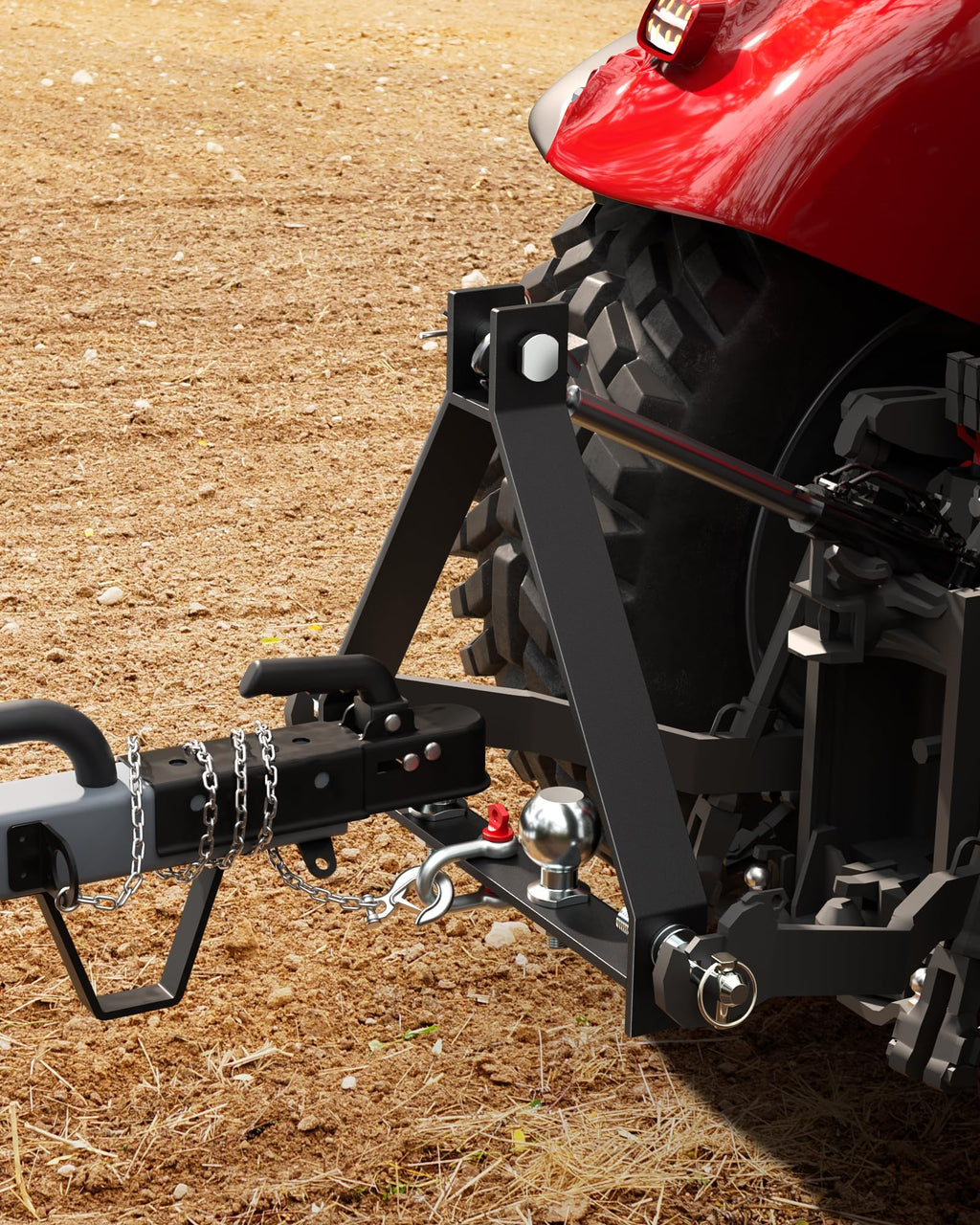Garvee 3 Point Hitch Receiver with 2 Trailer Hitch Balls for Category 1, Compatible with Kubota, BX, LM25H, WLM Tractor, NorTrac, Yanmar, Kioti, Cat, John Deere
