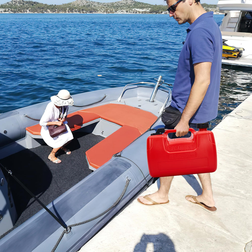 Garvee 3 Gallon Marine Fuel Tank Durable Fuel Storage for Vessels and Marine Use Efficient Safe Design, Red
