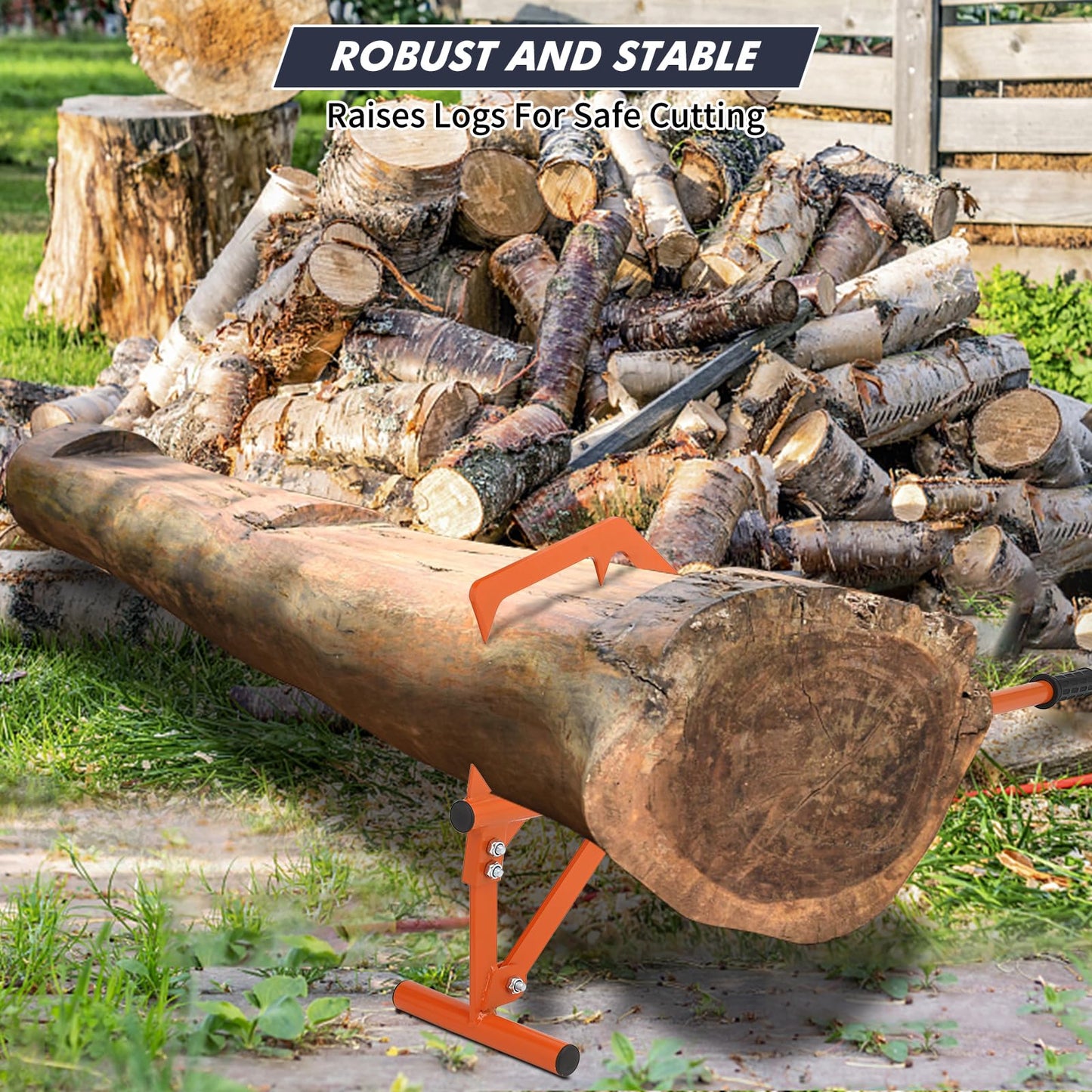 Garvee 51 Inch Timberjack Log Lifter, Adjustable Log Roller Cant Hook, Log Roller Tool Heavy Duty Steel Log Jack, Logging Tools for Rolling and Raising Up The Logs with Grip Handle