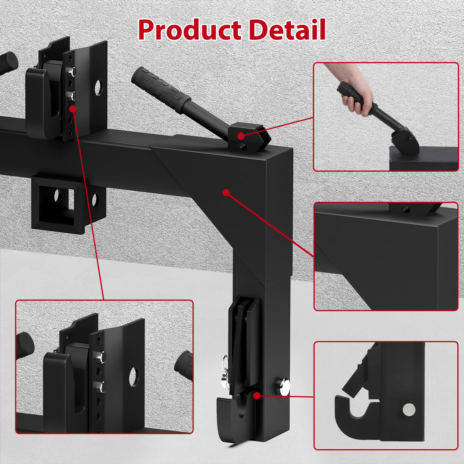 Garvee 3-Point Quick Hitch for Category 1 & 2 Tractors, 3000 lbs Capacity with 2" Receiver, 28" Lower Arm Width, Adjustable 15" to 18", Black