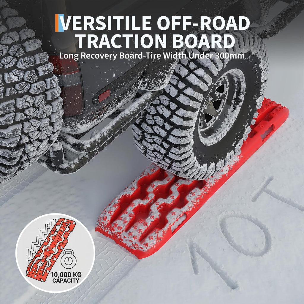 Garvee 2 Pack Off-Road Traction Boards - Recovery Boards for Snow and Sand, 41.7"x12.2"x2.6", Includes Carry Bag
