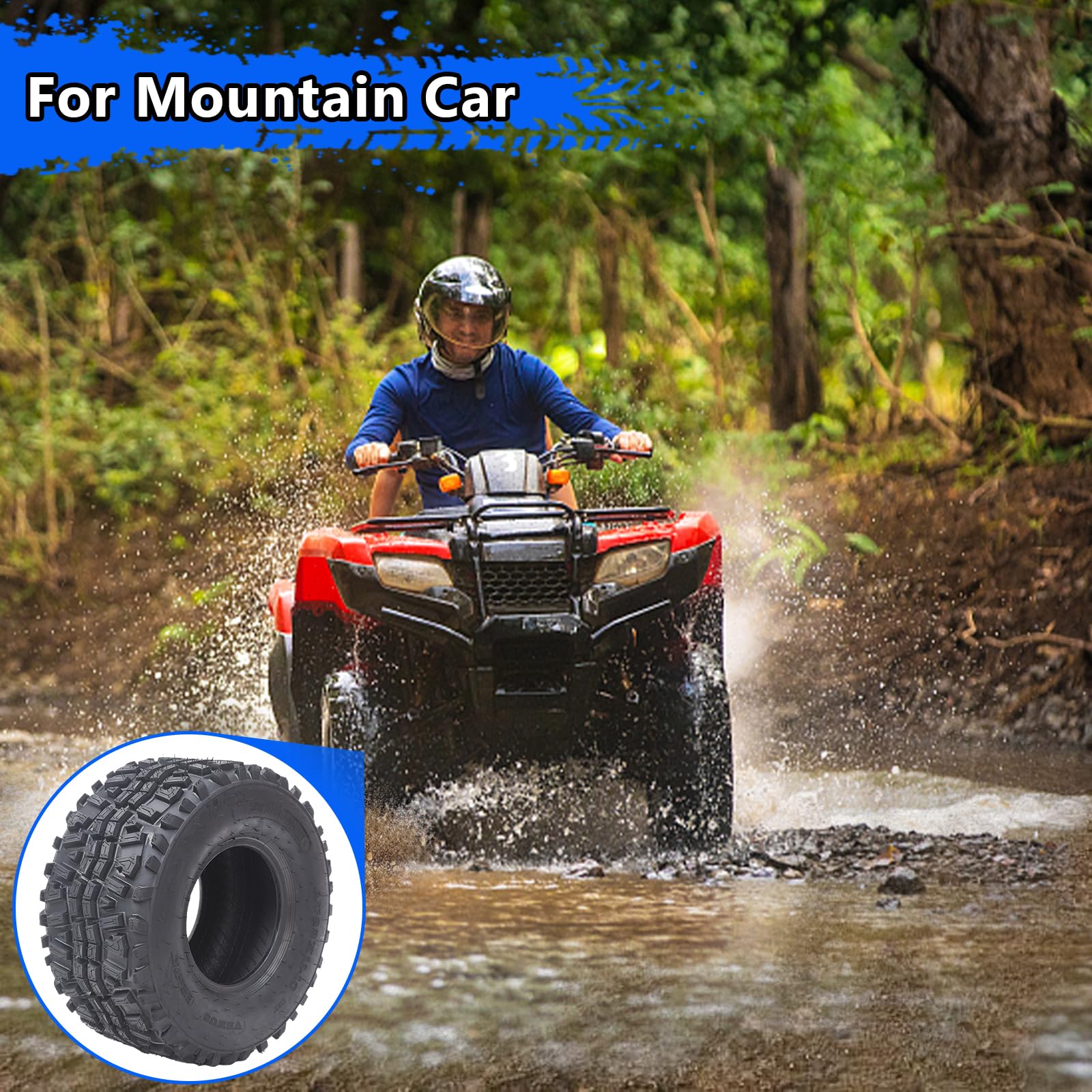 Garvee Set of 2 ATV UTV all-terrain Tires 22X8-10 4PR, Oblique Construction Non-Directional Tread Pattern QD-115, Pair of 2 UTV Tires for Suitable for Mud, Gravel, Sand, Rocky
