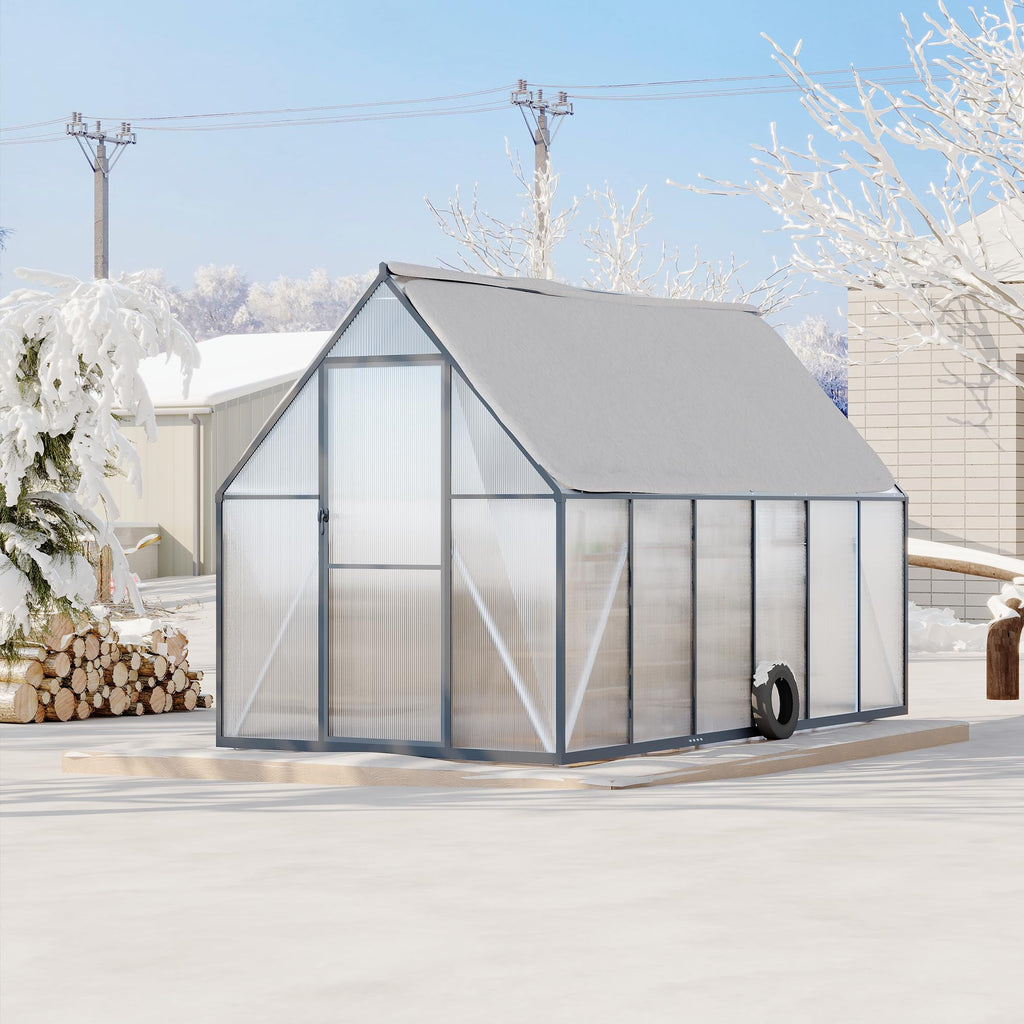 Garvee 6'x11' Aluminum-Framed Polycarbonate Greenhouse, Heavy Duty Polycarbonate Greenhouse With Quick Setup Structure and Roof Vent, Large Enhanced Aluminum GreenhouseKit for Outdoors