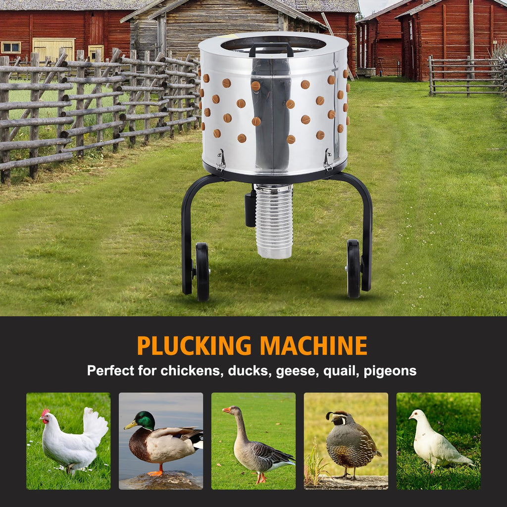 Garvee 20 Inch Chicken Plucker Machine, 550W Efficient Commercial Chicken Plucker, Poultry Plucking with 106 Soft Fingers, Suitable for Chickens, Ducks, Pigeons and Other Poultry
