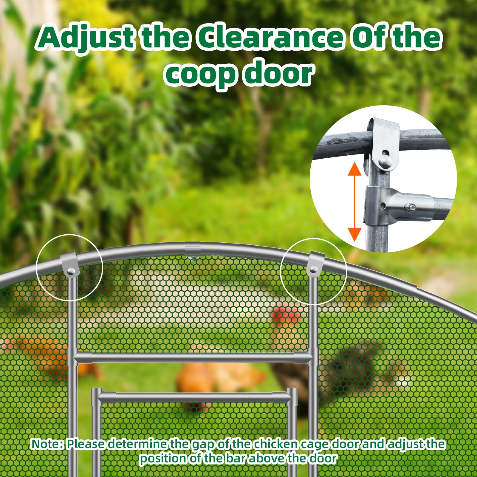 Garvee Large Metal Chicken Coop 9.2x18.7x6.5 Ft, Walk-in Poultry Cage Duck House with Waterproof Anti-Uv Cover Snowy Proof, Tri-Supporting Reinforced, Robust Wire Mesh, Galvanized Iron Pipes, for Farm Use