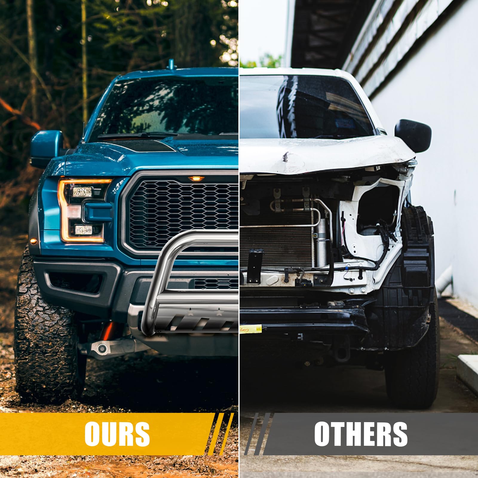Garvee 2004-2022 Ford F-150 Bull Bar w/ Skid Plate, Front Grill Guard