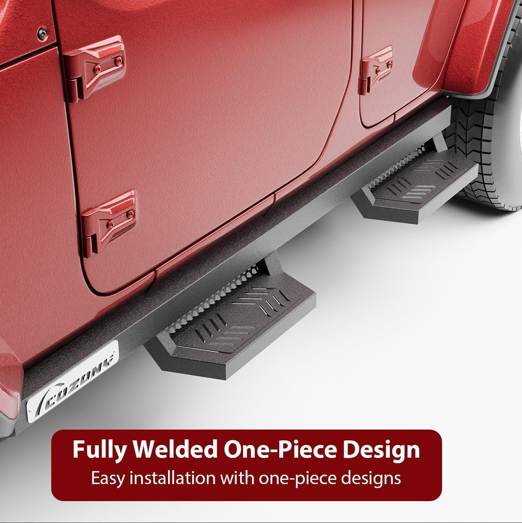 Garvee Running Boards Drop Side Steps for 2018-2024 Jeep Wrangler JL 4 Door, Textured Black Truck Nerf Bars