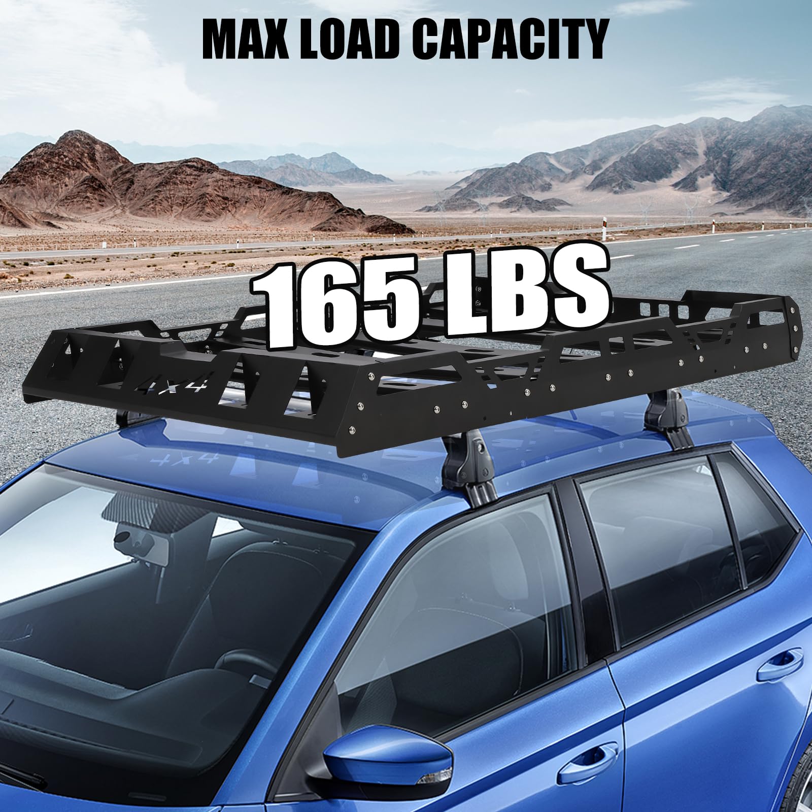 Garvee Roof Rack Basket Heavy Duty 220Lbs Capacity Anti-Rust Coating SUV Truck Cars