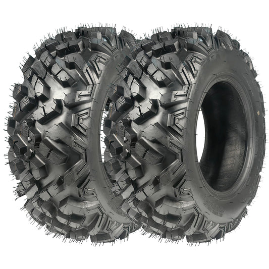 Garvee AT25x10-12 6PR All Terrain ATV Tires Tubeless Off Road 25x10x12 Black for Trail Sand Forest Mountain Desert