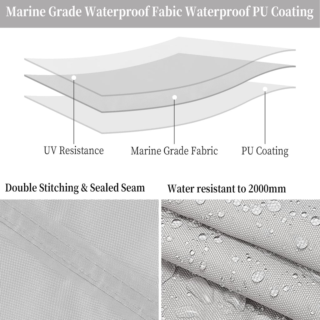 Garvee Boat Cover, 600D Waterproof Trailerable Marine Grade Polyster Canvas Fits V-Hull, Tri-Hull Fishing Boat, Runabout, SKi Boat, Bass Boat - Gray / Length 17ft-19ft