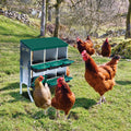 Garvee Nesting Boxes for Chickens, 6 Compartment Roll Away Nesting Box with Egg Collection, Perch, Lid Cover for Egg Protection, Wall Mount/Free Standing Nest Box for Chickens