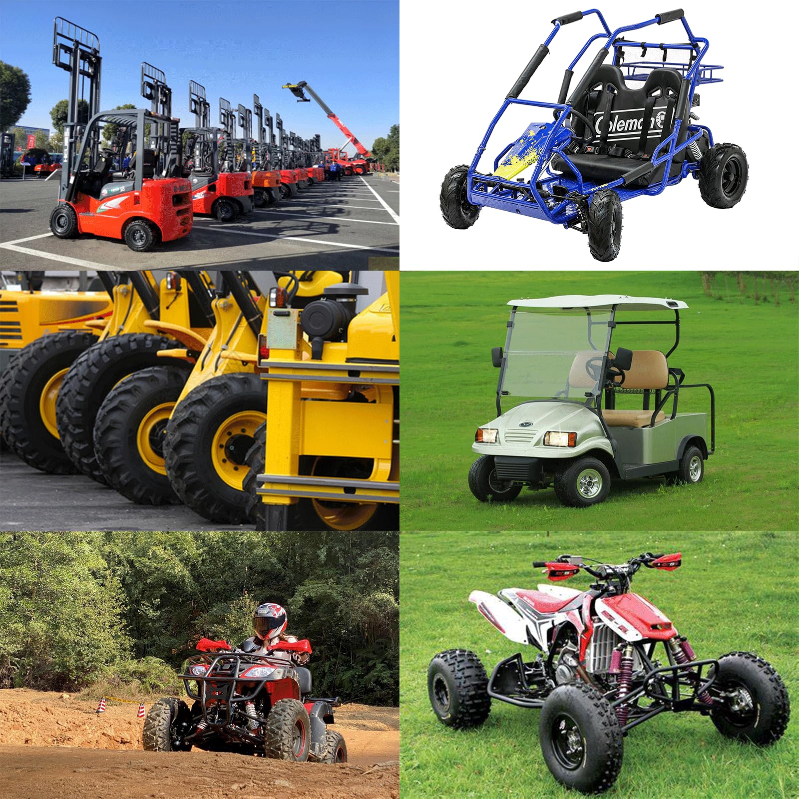Garvee Set of 4 ATV UTV All-Terrain Tires 19X7-8 Front 18X9.5-8 Rear 4-Ply Tubeless Black