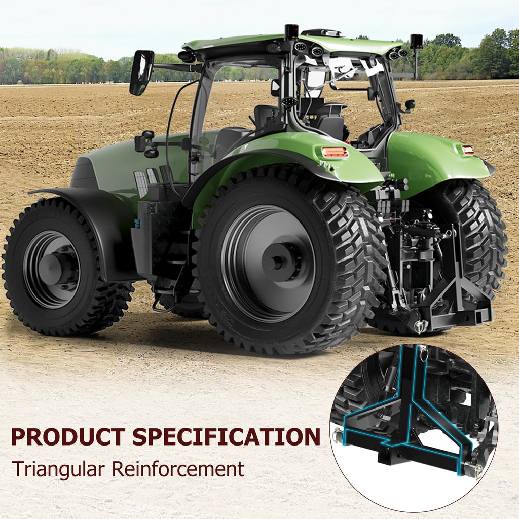 Garvee 3 Point Quick Hitch Receiver,2" Receiver Quick Hitch Compatible Category 1 Tractor,Heavy Duty 3 Point Hitch Farm Equipment and Subcompact Trailer Hitch Attachments