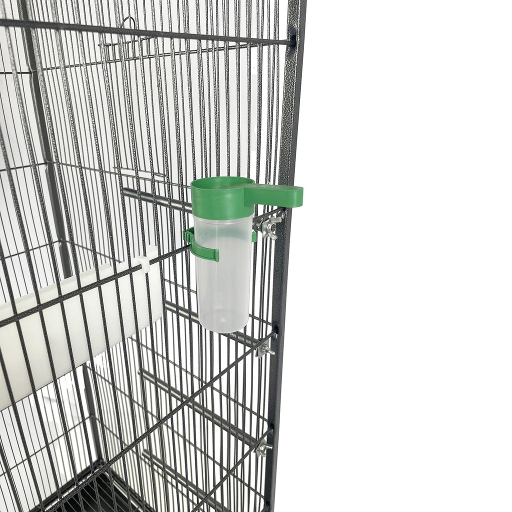 Garvee Steel Bird Cage With Rolling Stand Plastic Feeder PP Slide-out Tray Large Flight Cage For Parrots Parakeets Cockatiels Pigeons Lovebirds Antique Gray