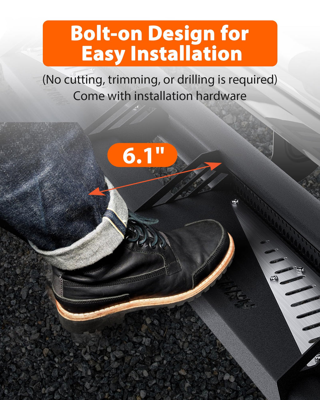 Garvee Drop Down Side Steps, 6" Drop Running Boards Compatible with 2015-2024 Ford F150 Super Duty Super Crew Cab, Drop Steps Compatible with 2017-2024 F250 F350 Super Duty Supercrew Cab