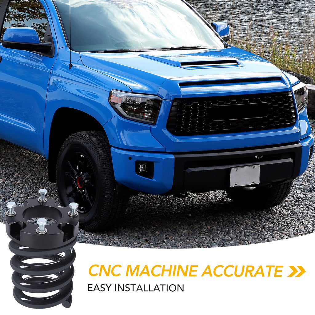 Garvee Tundra 3" Front & 2" Rear Leveling lift kit, T6 Aircraft Billet Strut Spacers Lift Blocks Extended U-Bolts for 2007-2021 TUNDRA 2WD 4WD, 2007-2021 Toyota Sequoia 2WD/4WD