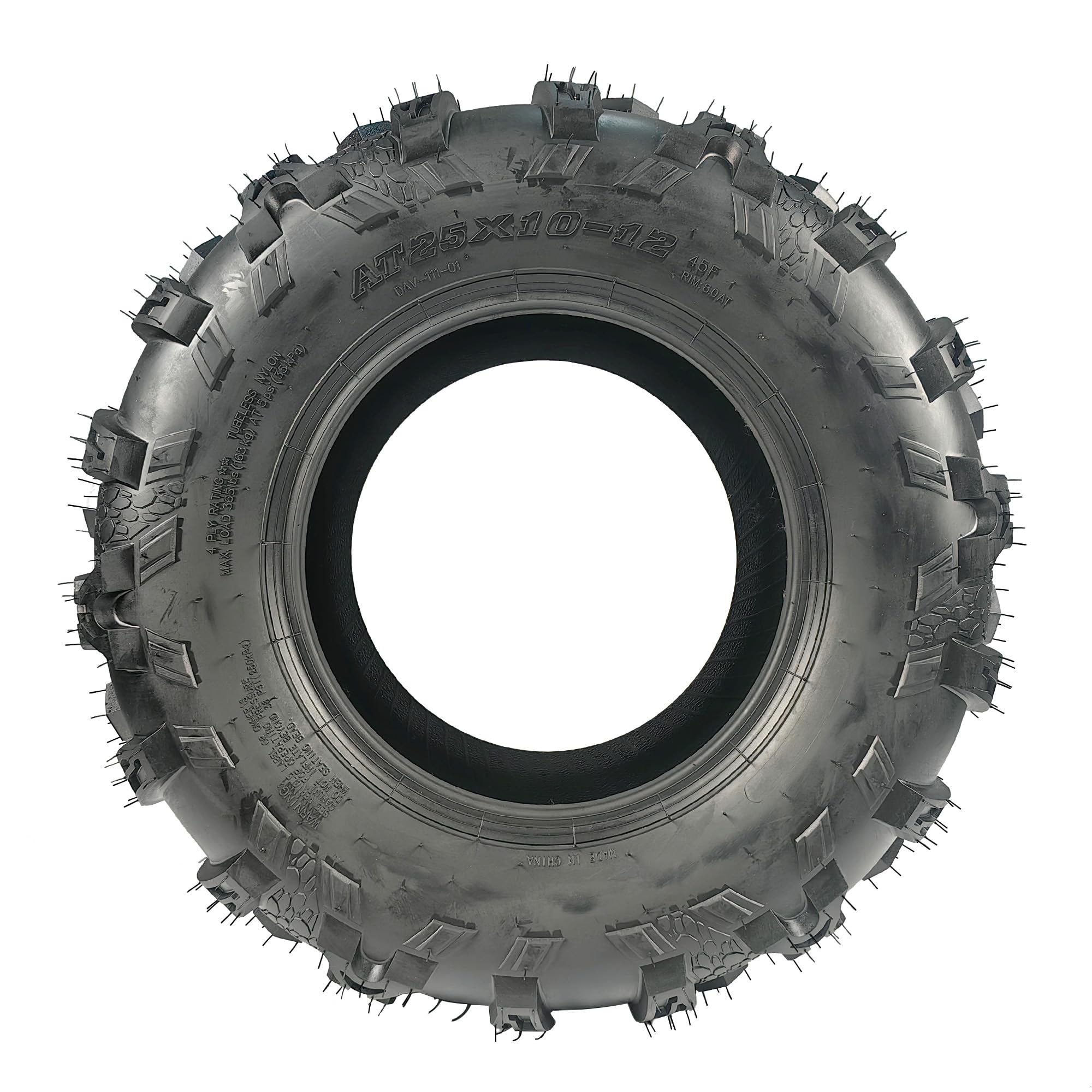 Garvee Pack of 2 25x10x12 ATV Tires Heavy-Duty All Terrain Tires for UTVs Enhanced Grip and Stability Black