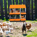 Garvee Chicken Nesting Box 6-Hole Roll Away Egg Laying Box with Lid Heavy-Duty Galvanized Steel Rustproof Design Wall-Mountable Orange