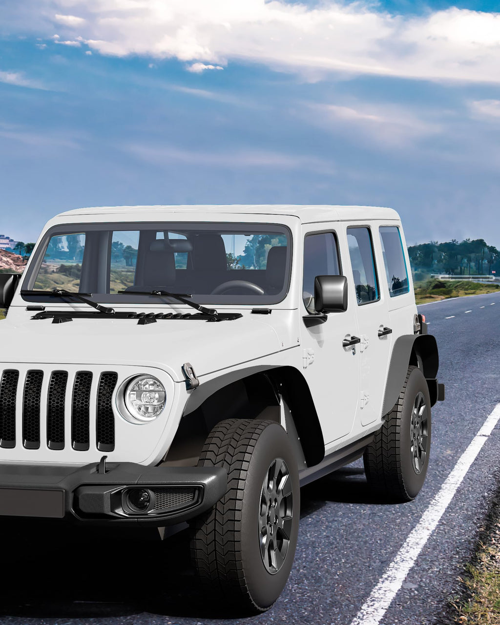 Garvee Front & Rear Flat Fender Flares for 2018-2024 Jeep Wrangler JL & JLU Unlimited (2/4 Doors) Off-Road Fenders, Heavy Duty Solid Steel Metal Black Powder Coated 4PCS