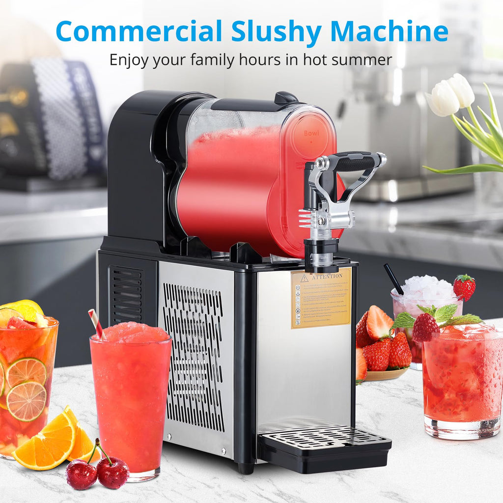 Garvee Commercial Slushie Machine 3L/0.8Gal – Stainless Steel Self-Cleaning Frozen Drink Maker for Coffee Shops, Restaurants, Bars