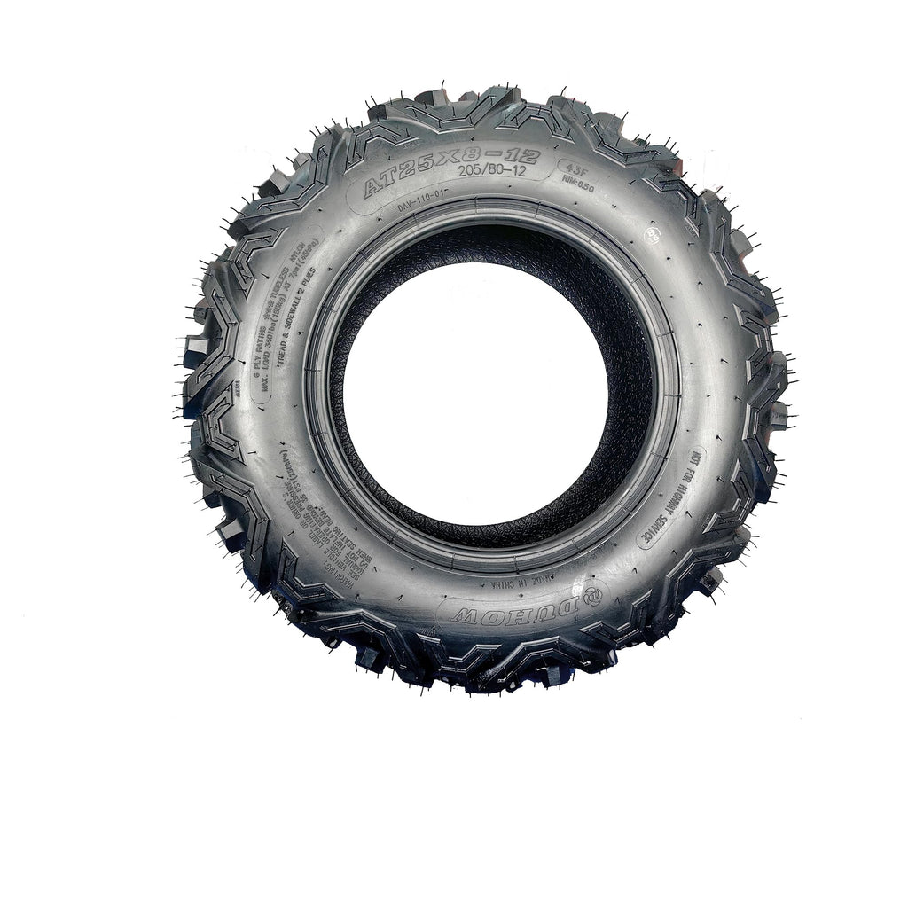Garvee 25x8-12 ATV UTV Tires 6PR All-Terrain Tubeless Directional Knobby Tread Black