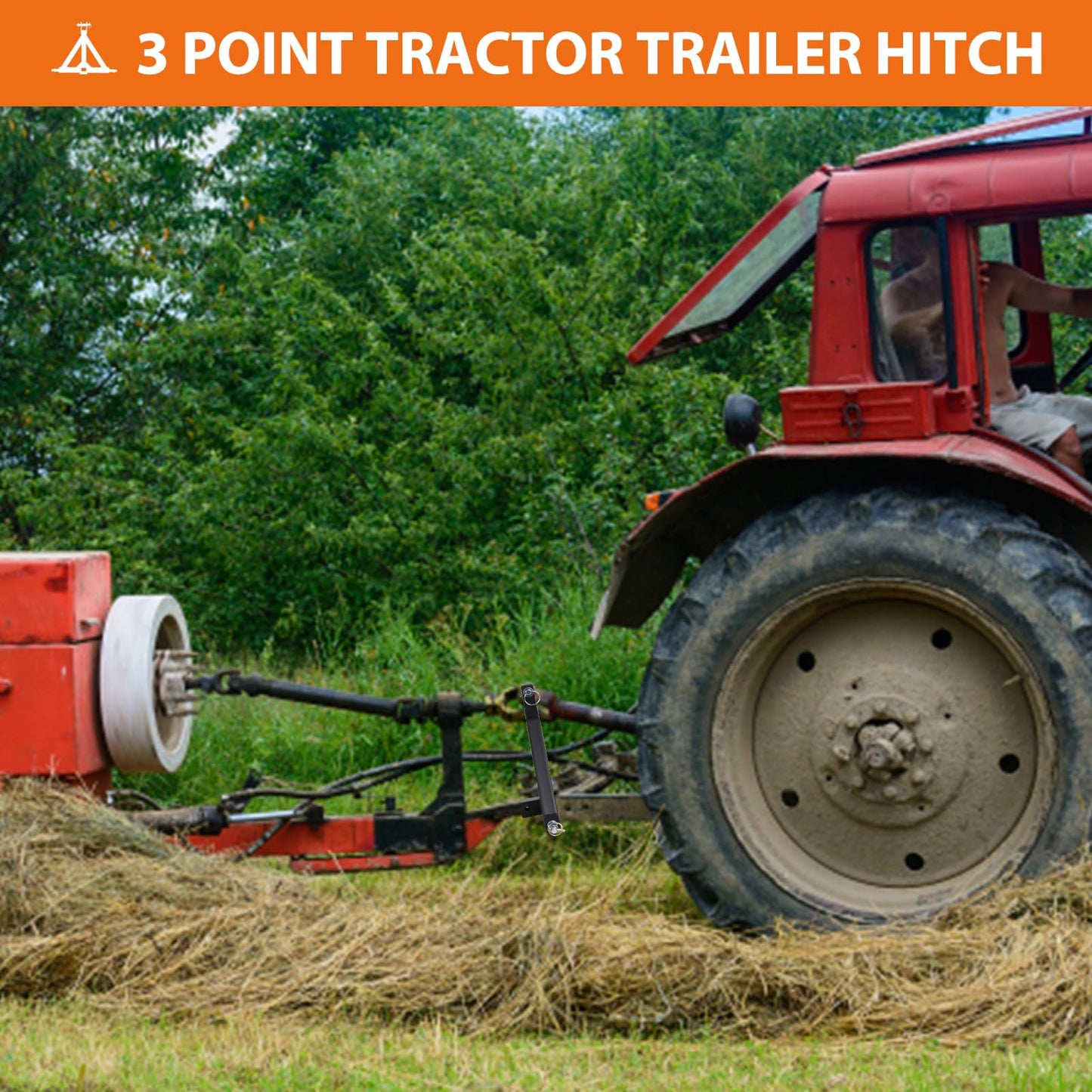 Garvee 3 Point Hitch 2" Receiver, Heavy Duty 2 inch Receiver Tow Drawbar 3 Point Hitch Adapter for Category 1 Tractors, Kubota, BX, John Deere, LM25H, WLM Tractor, NorTrac, Yanmar, Kioti, Farm Equipments