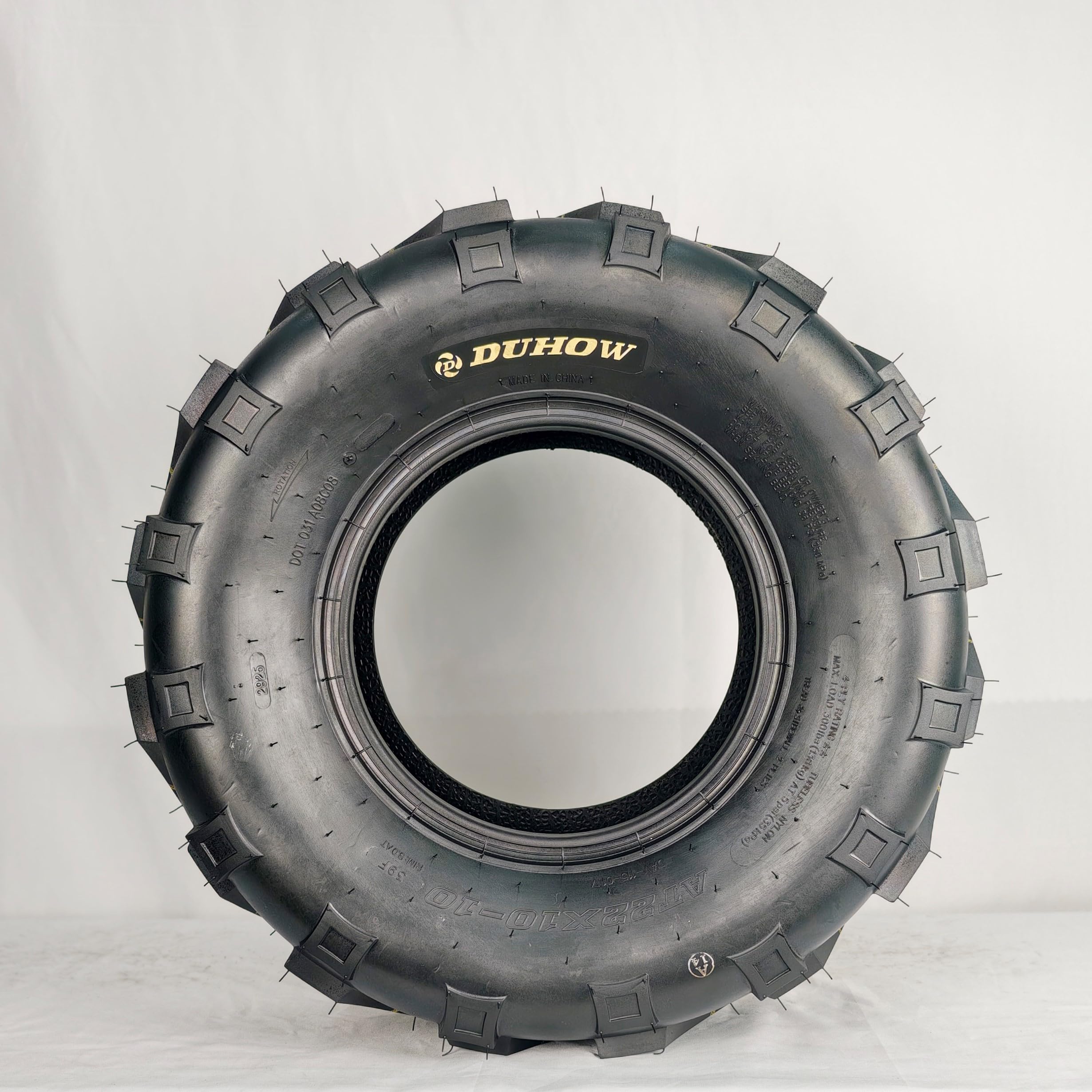 Garvee Set Of 2 All Terrain ATV Tires 22X10-10 4PR Tubeless For Off-Road Adventures, Durable Black