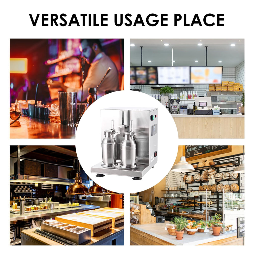 Garvee Automatic Milk Tea Shaking Machine, Garvee Electric Double Frame Milk Tea and Cocktail Shaker, 400r/min, Stainless Steel & Double Cups for for Bubble Tea, Boba Tea, Juice, Coffee, Milk, Wine