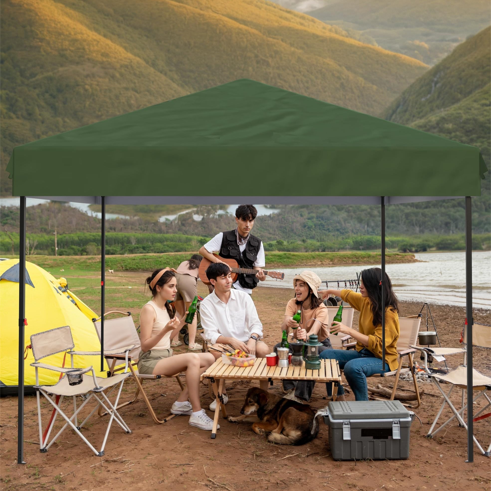 Garvee 10'x10' Pop-Up Canopy - Waterproof & UV Resistant Commercial Instant Tent for Outdoor Events, Farmer Market, Party, Patio, Green