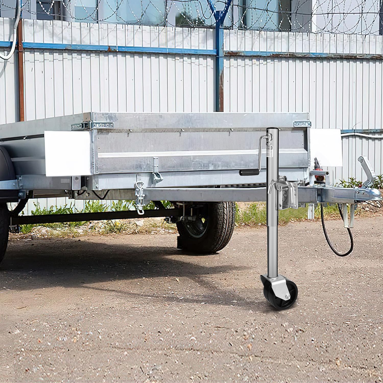 Garvee 1500 lbs Boat Trailer Jack with 6 Inch Dual Wheel, Heavy Duty Swivel Trailer Jack 13 inches Lift, Zinc-Plated Finish for Boat, RV, Trailer, Camper