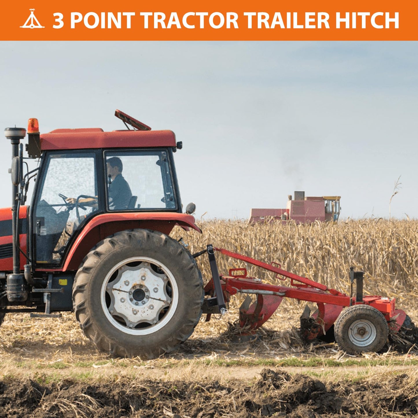 Garvee 3 Point Hitch 2" Receiver, Heavy Duty 2 inch Receiver Tow Drawbar 3 Point Hitch Adapter for Category 1 Tractors, Kubota, BX, John Deere, LM25H, WLM Tractor, NorTrac, Yanmar, Kioti, Farm Equipments