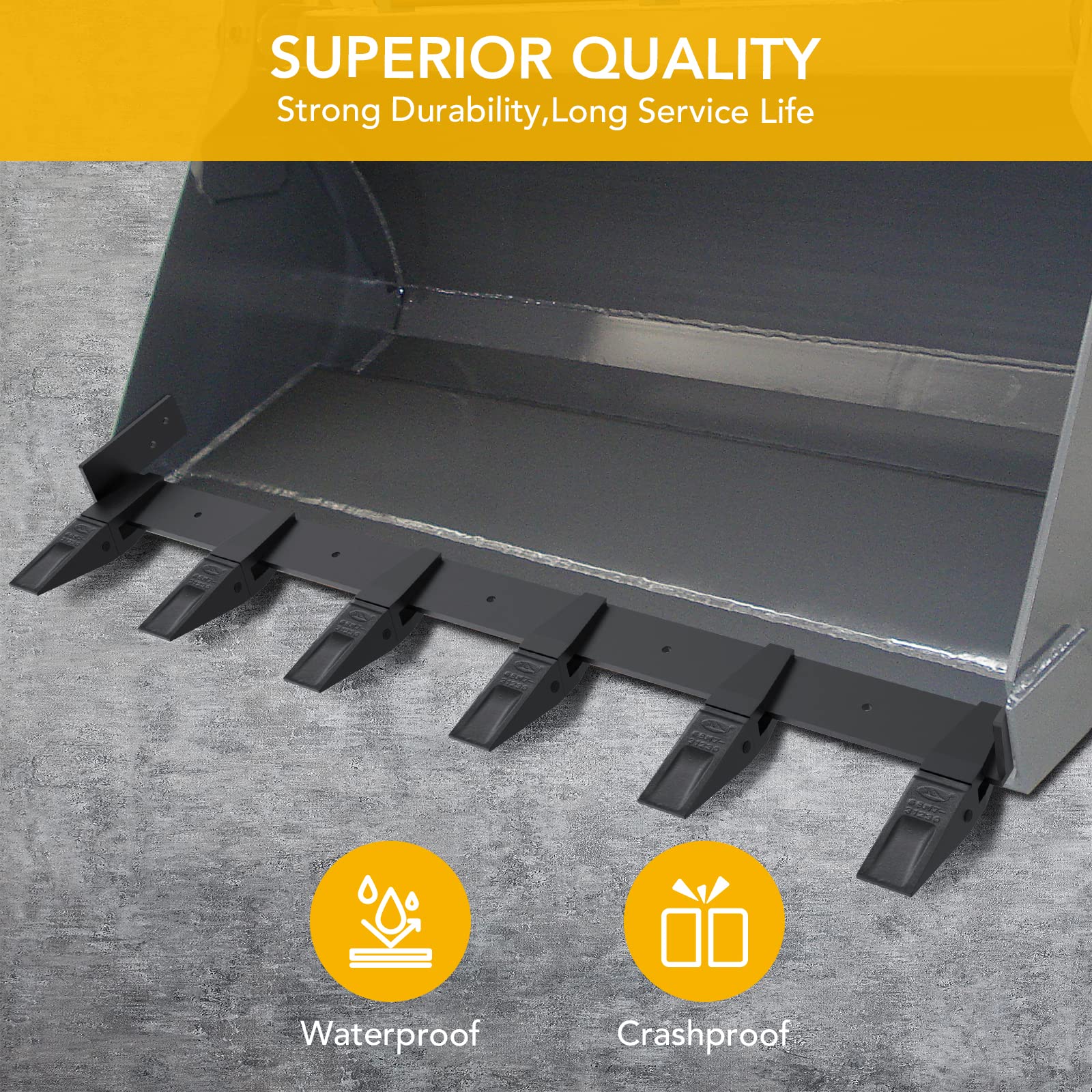 Garvee 60" Bucket Clamp on Debris Forks, Heavy Duty Clamp on Pallet Fork 4000 lbs Capacity Bucket Forks Attachments Fit for Loader Bucket Skidsteer Tractor