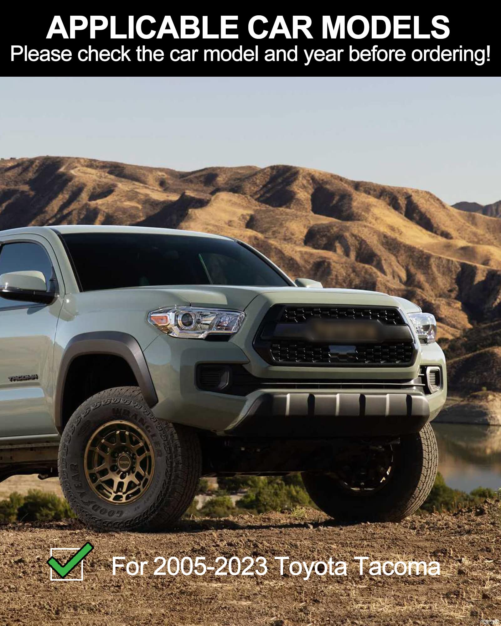 Garvee Running Boards for 2005-2023 Toyota Tacoma Double Cab - 6.5 Inch/Stainless Steel