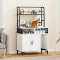 Garvee Hidden Cat Litter Box Enclosure Furniture with Shelf Storage,Litter Box Furniture,Sturdy Cat Washroom,Indoor Wooden Cat House Storage, White