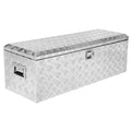 Garvee 48X15 Inch Truck Bed Tool Box, Heavy-Duty Aluminum Diamond Plate Storage Chest, Waterproof with Lock, for Trucks, Trailers, RVs, and Warehouses, Silver