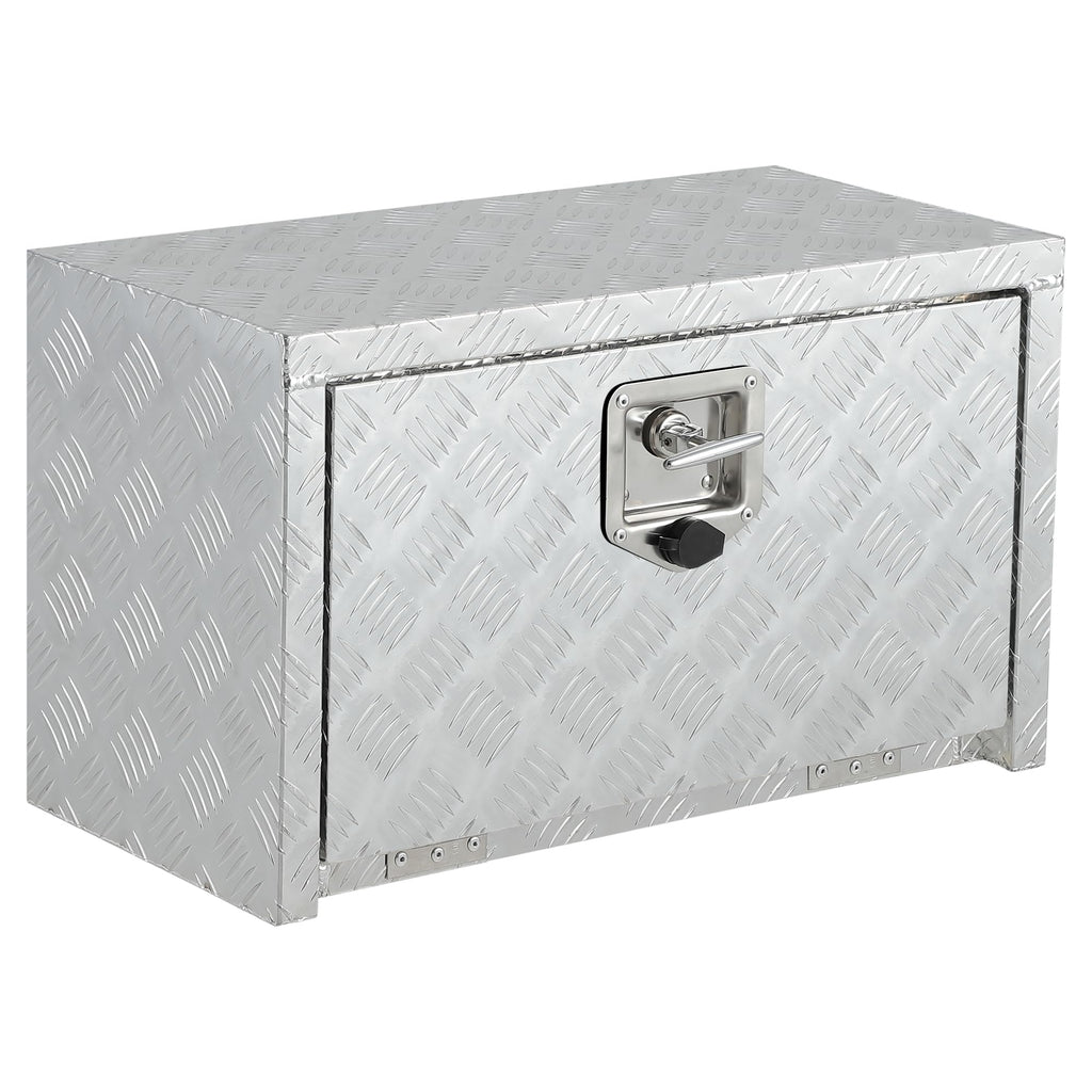Garvee 24 Inch Heavy Duty Aluminum Tool Underbody Box Waterproof Truck Storage Organizer Chest for Pick Up Truck Bed RV Trailer 24" X 14" X 16" Silver