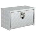Garvee 24 Inch Heavy Duty Aluminum Tool Underbody Box Waterproof Truck Storage Organizer Chest for Pick Up Truck Bed RV Trailer 24" X 14" X 16" Silver