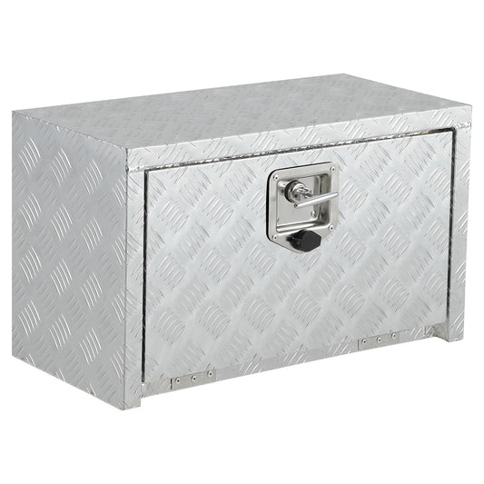 Garvee 24 Inch Heavy Duty Aluminum Tool Underbody Box Waterproof Truck Storage Organizer Chest for Pick Up Truck Bed, Silver