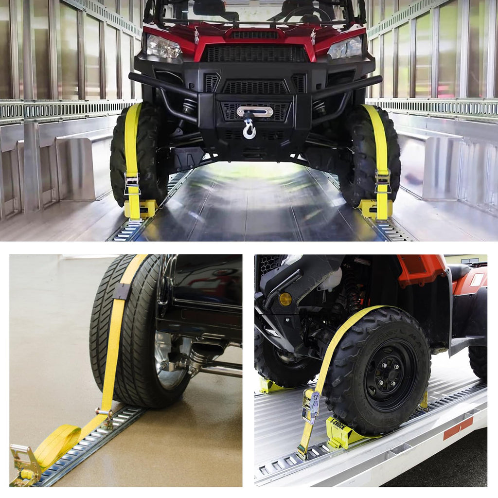 Garvee 4 Pack E-Track Tie-Down Rail Kit, 5FT E Tracks includes 4 Steel Rails & 4 O-Rings & 4 Tie-Offs w/D-Ring, Versatile Trailer Securing Accessories for Trailers, Truck Bed