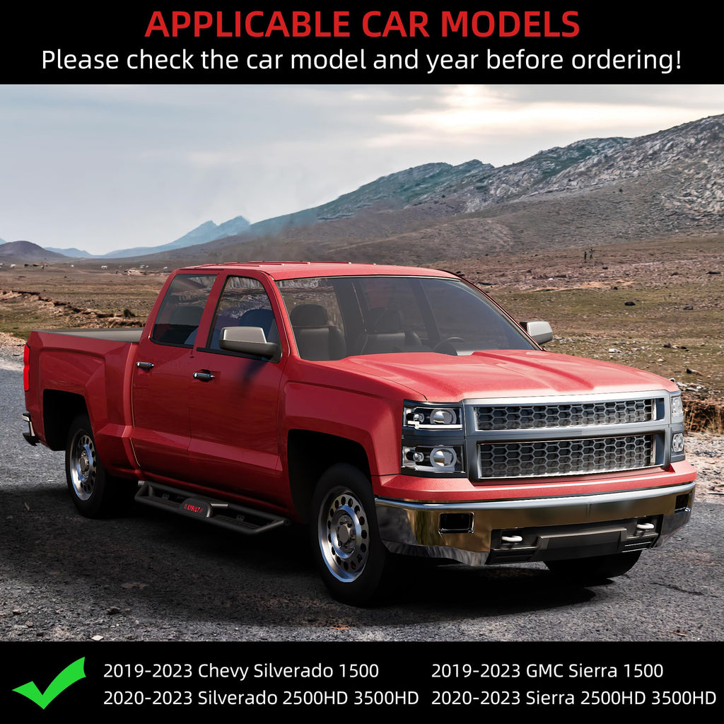 Garvee Running Boards 6.5 Inches with Two Stairs for 2015-2025 Chevy Colorado Canyon Crew Cab, Heavy-Duty Steel, Black, Anti-Slip